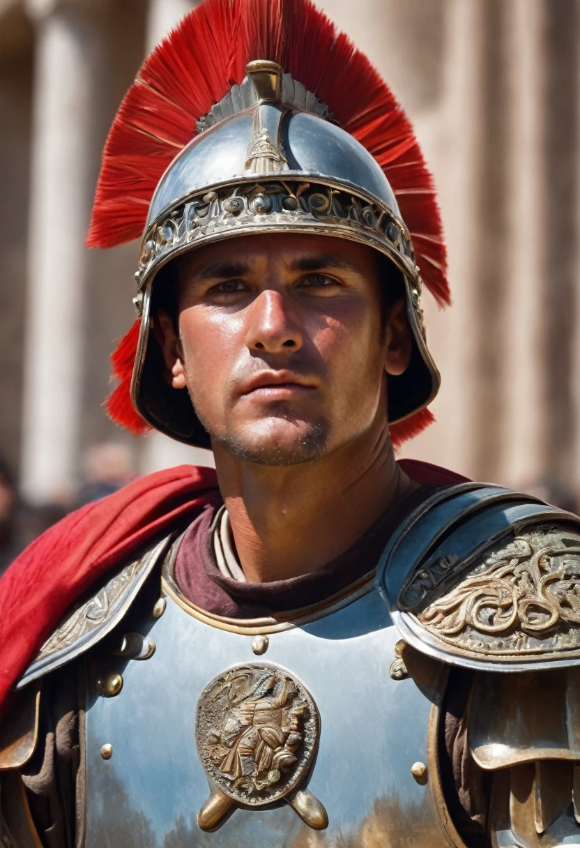 Roman Legionary, high detailed, intrincate details, roman Empire, 8k, detailed Lorica segmentata, detailed SCUTUM, detailed Gladius, detailed caligas, detailed Photo, film grain