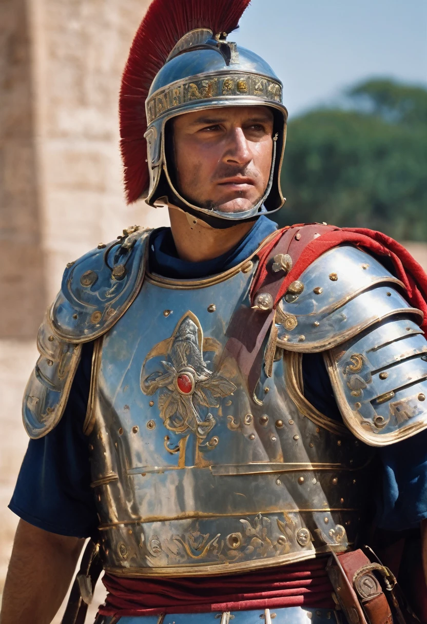 Roman Legionary, high detailed, intrincate details, roman Empire, 8k, detailed Lorica segmentata, detailed SCUTUM, detailed Gladius, detailed caligas, detailed Photo, film grain