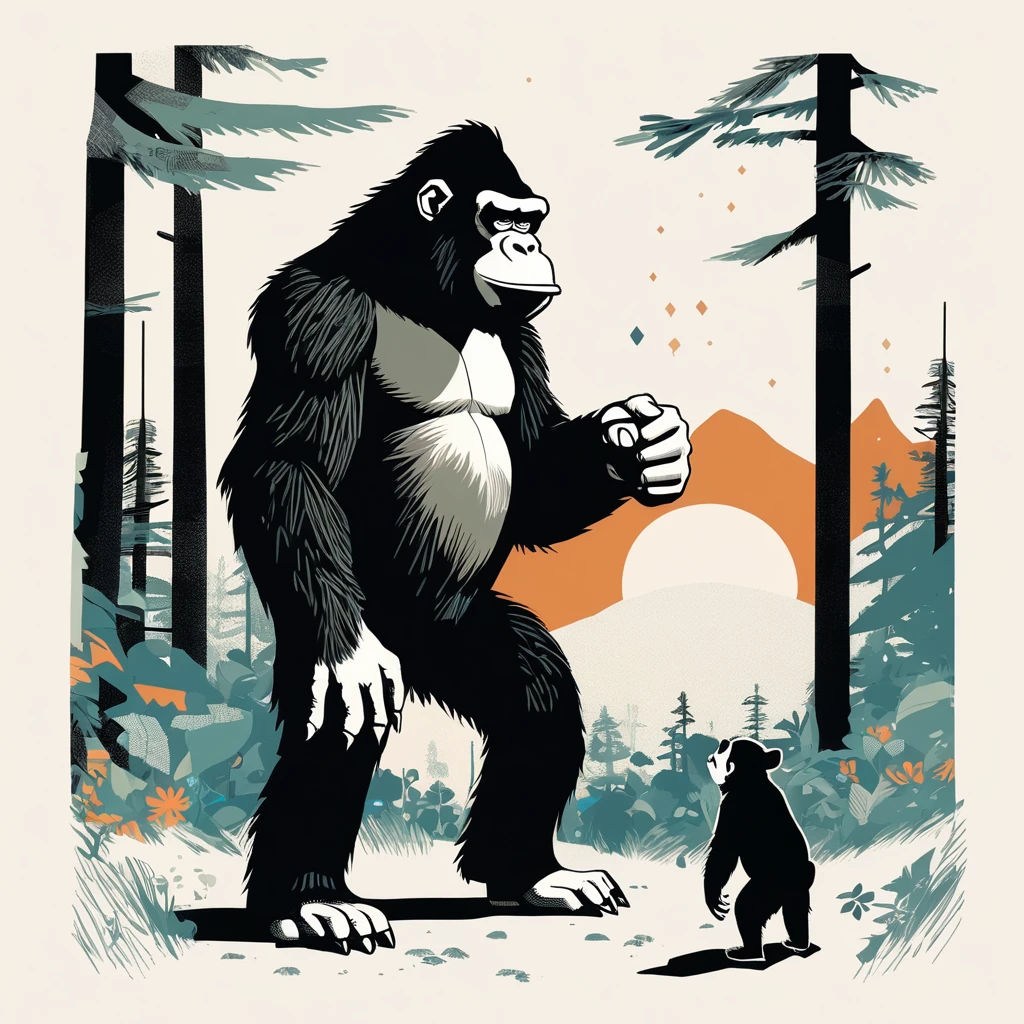 Donkey Kong , art by Sophie Roach , art by Jon Klassen , art by Michael Cho , art by Sophie Roach、sunglasses,camping,gorilla-like