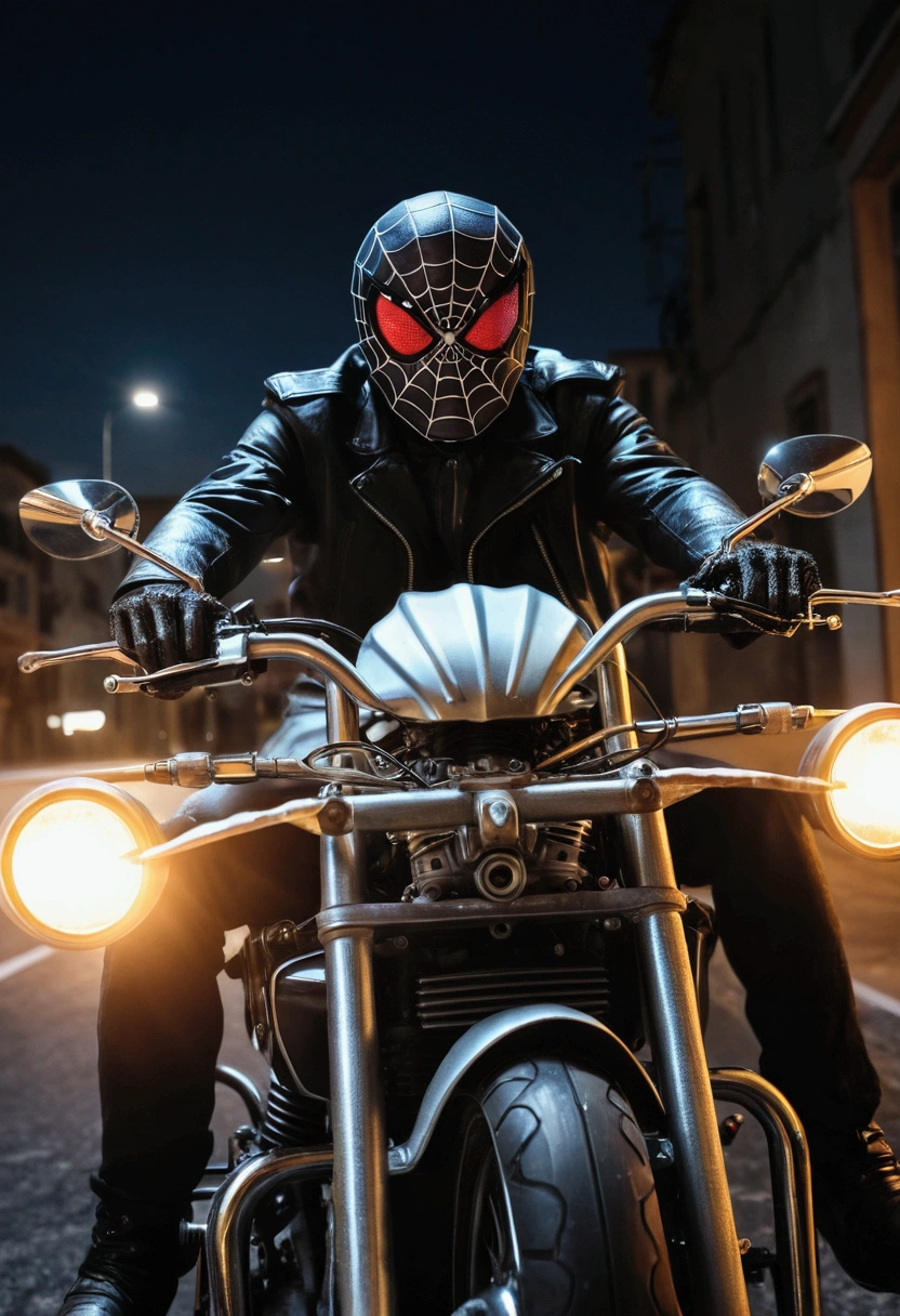 roni spider on a motorbike