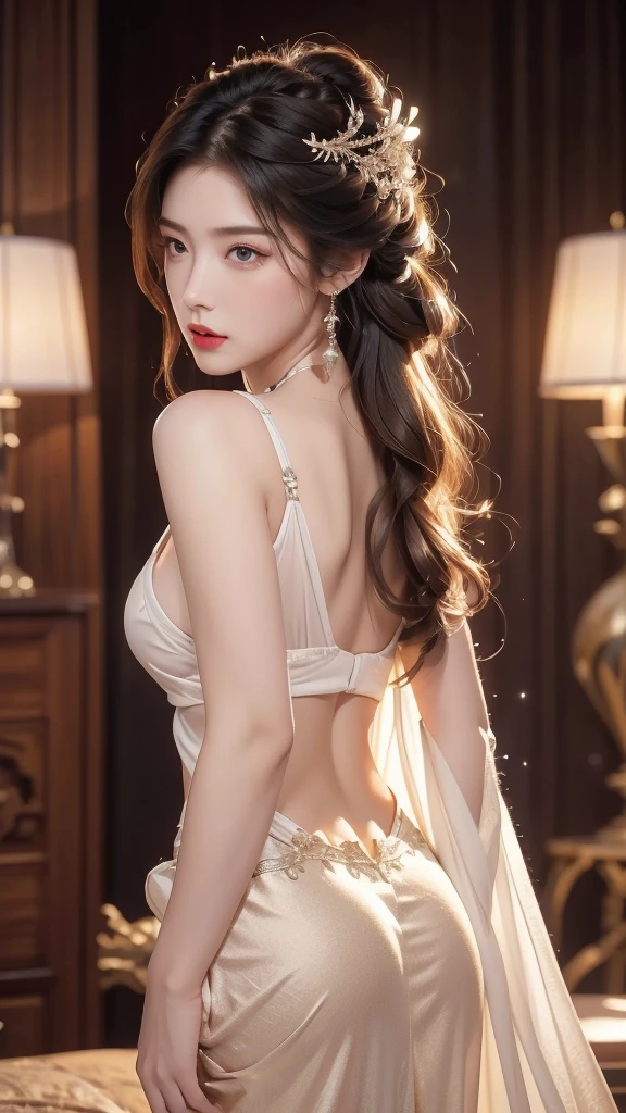 High-quality work,Realistic works,Super premium graphics,8K HD CG works,high quality graphics,High-definition and exquisite CG works,10x pixels,Ultra-fine details:1.1,Advanced technical details:1.1Realistic photo effects,Interior lighting effects:1.5,natural soft light:1.5. Light effect(Virtual light effects:1.8),Ultra-high resolution,shining dress,sliver long hair,silber hair,transparenthair,high detailed hair(Quality hair details:1.1)Clear eyes,Double eyelids look good,Sharp eye makeup, Create exquisite eyelash makeup, tthin eyebrows, Ultra-detailed eyes,a tall nose, lovely red lips, rosey cheeks, With delicate makeup on her face , pretty face, The face shape is perfectly proportioned,(Advanced facial details:1.1) Realistic professional photos with super detail,full-shot,full bodyesbian,Straight lens,one-girl,Blue hair,eBlue eyes,long whitr hair,big round breasts,afloat,Stand with your back,Turn Back,Cock your ass,Rounded ass,Straight ass,power pose,The halo,The best succubus,Arrogant eyes,Looking into the distance,Stand under the stars,The attention to detail,The background is a comet and a nebula,light stre,cinmatic lighting,Side lighting,Dark and detailed galactic background,Women's artwork,Dress full body video,Reality,Amazing Cleavage,My eyes are very bri