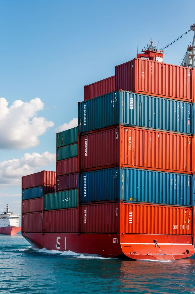 containers on cargo ship