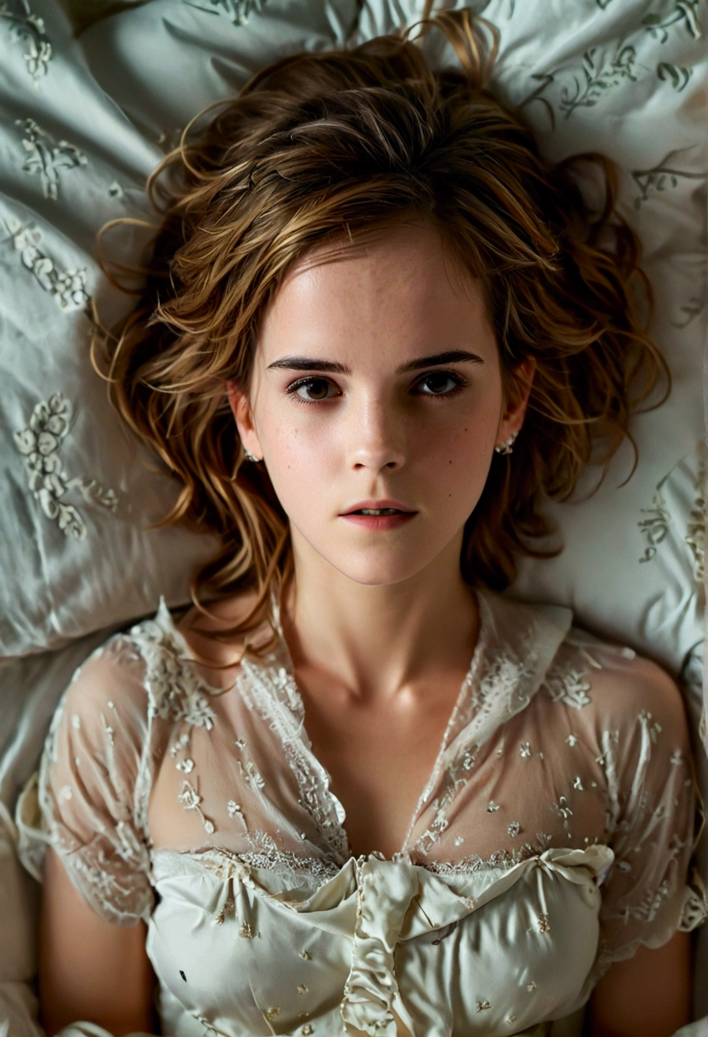 emma watson lying naked in bed
