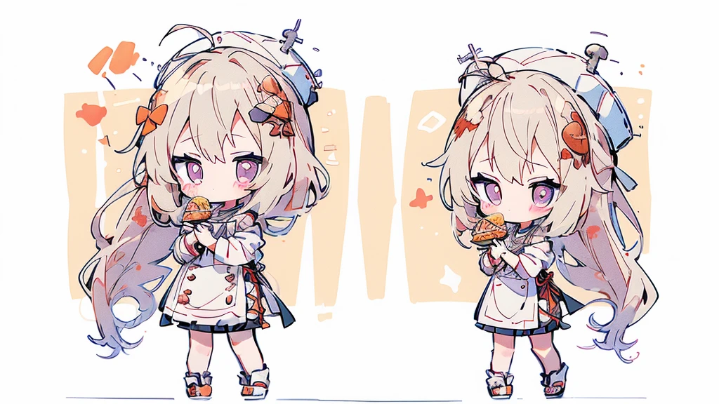 (((masutepiece))), Best Quality, Extremely detailed, (Chef Costume:1.2), (Chef's Hat), (((girl with))), (((Solo))), Happy, (((Eat large tomato pasta))), ((Full body)), Ahoge, (((Deformed))), (((Chibi Character))), ((( Restaurant))),, ((crossed arms))), (((cooking))