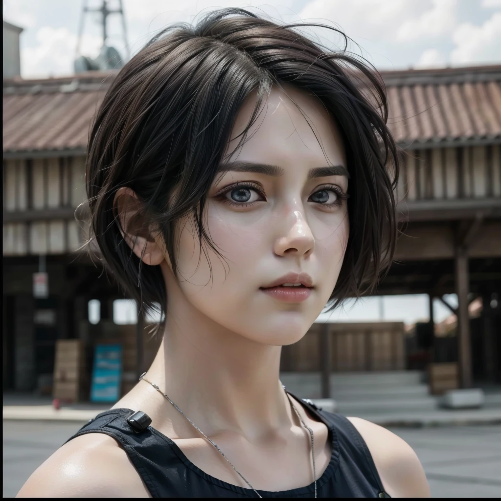 (masterpiece:1.2, best quality), photorealistic, (hyperrealistic:1.2), beautiful, Mikasa from AOT