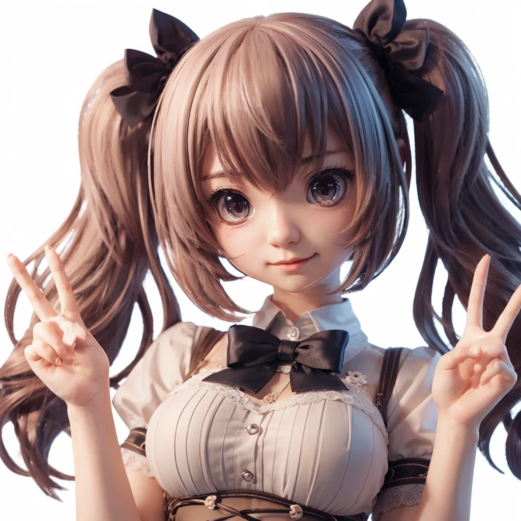 Japanese anime character cute girl,3D realistic style