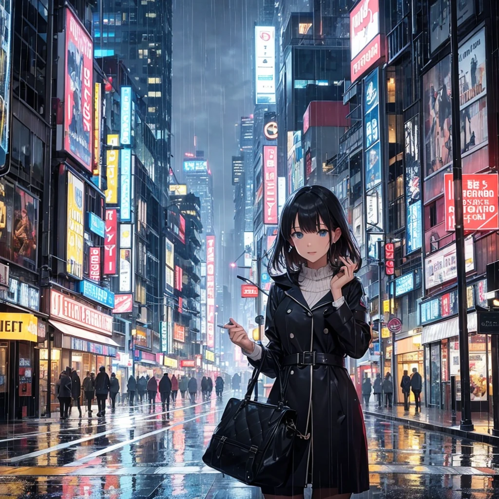 City in the rain