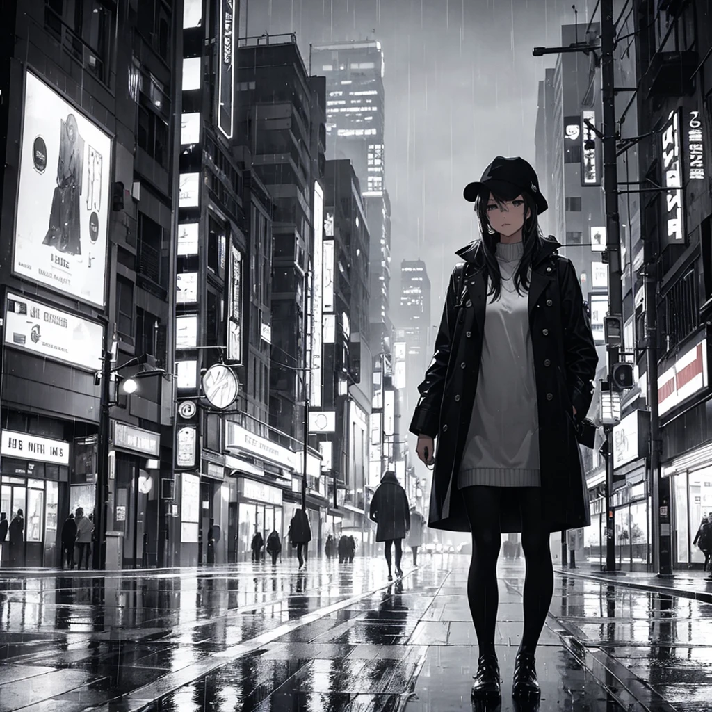 City in the rain