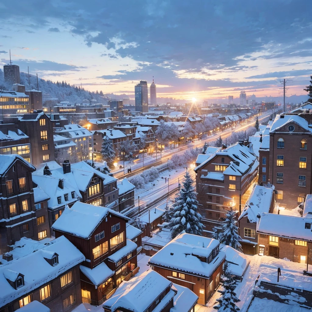 City in snowfall