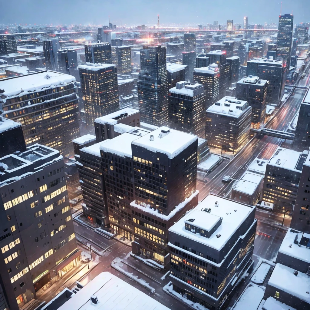 City in snowfall