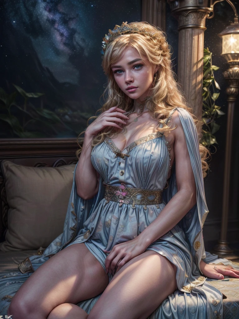 ultra realistic professional full body camera ((( ))) (photo 1028k qhd) by (James C. Christensen:1.2|Jeremy Lipking:1.1), (Dittmann Anna:0.3), (jiner:0.3), (mise au point nette:1.3) lndswgnr,High detail, instagram top model,blonde hair, beautiful detailed baby blue eyes, k eyes,(eye (eye makeup: 1.2) sleeping Pose of the Instagram model, perfect button nose, attractive lip shape has an upper-to-lower lip ratio of 1:2, perfect ivory skin confiant, (((anatomycally perfect 25 old ladie hand,finger, nail))),fille en forme Fille maigre et sexy, breast:1.2, anatomie parfaite, Perfect symmetry:1.2, Realstic position, realistic and gorgeous face:1.2, perfect face, highly detailled, happy, confident, ighting cinematic, Lighting scene, soft lights, instagram standing pose (((baby blue eyes,, Fille maigre et sexy, breast:1.2 perfect charming face, attractive lip and nose, (best quality,4k,8k,highres,masterpiece:1.2),ultra-detailed,(realistic,photorealistic,photo-realistic:1.37),fountain house,beautiful a scenery,small town background,background art,beautiful anime scenery style,anime scenery concept art,scenery,village scenery,landscape,castle scenery ,beautiful and peaceful scenery,inspired by Karl Spitzweg,tavern background,drawing in artist's studio, sitting in vilage wearing flower dress and crown under stary sky fantasy worl firedragon lighten the scene