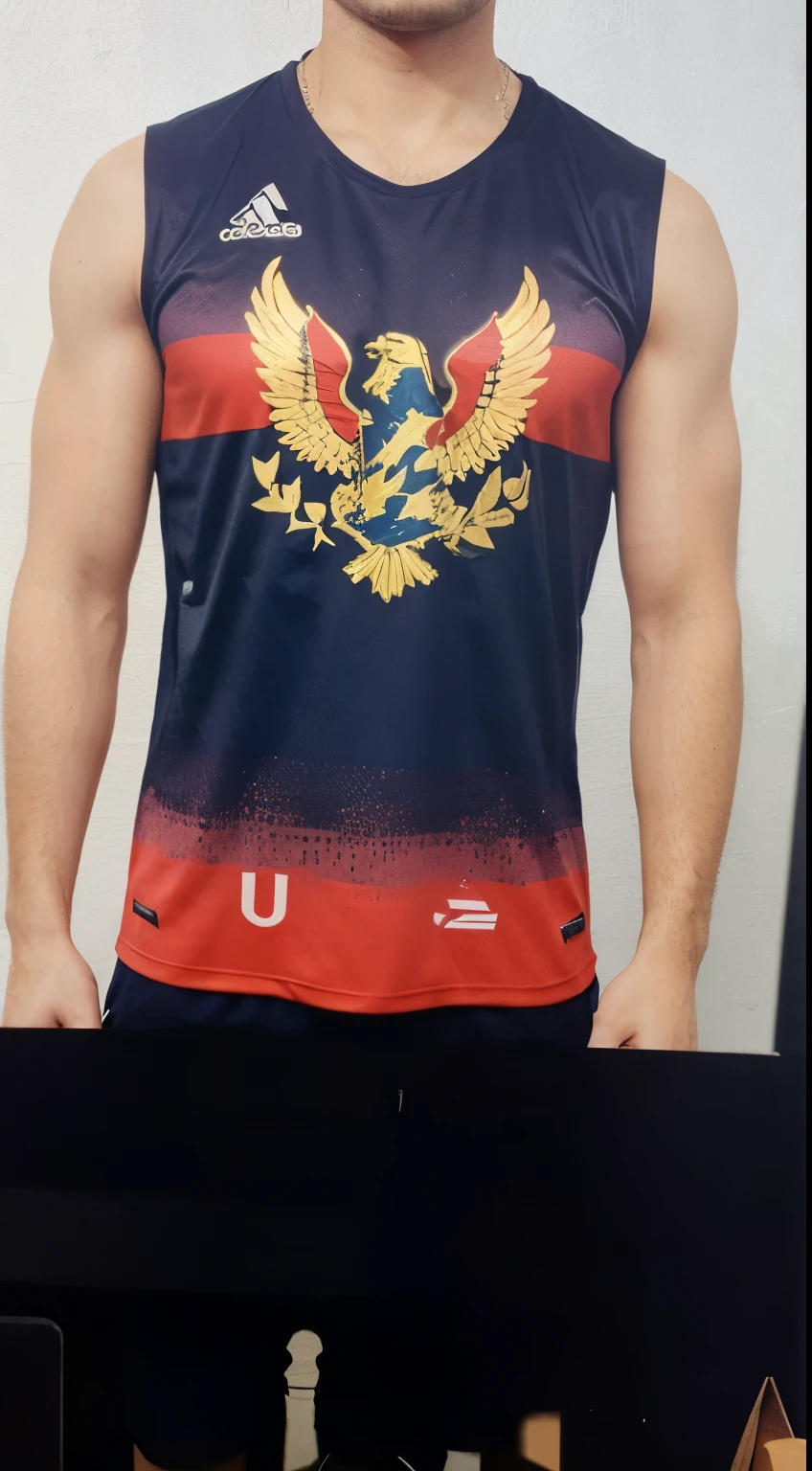 Remove the arms, the collar and the logo on the front of the shirt