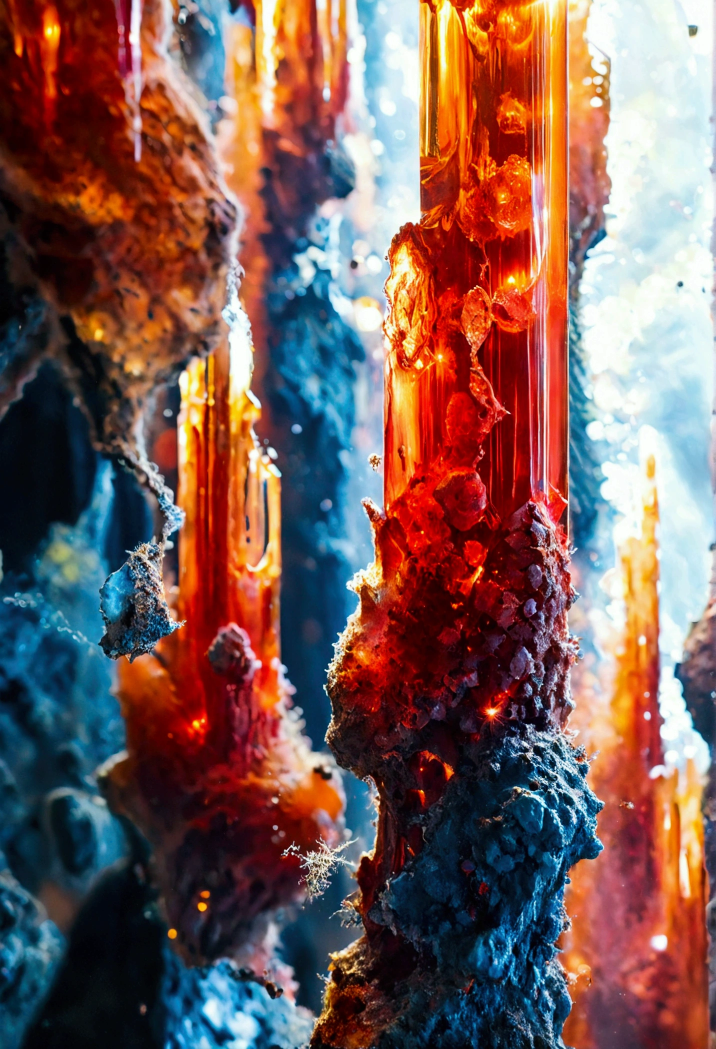 Orbital Blood Crystal Columns as Seen from Earth's Surface