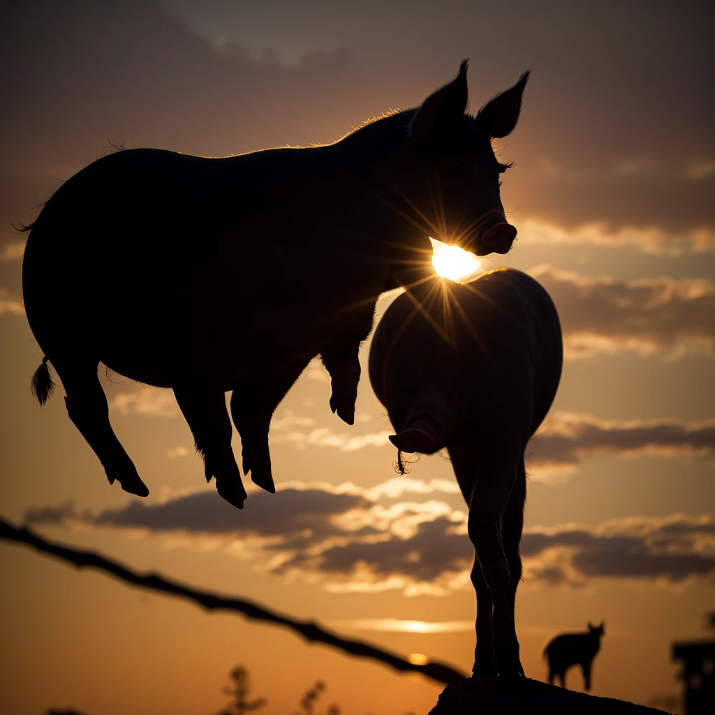 pig photograph silhouette