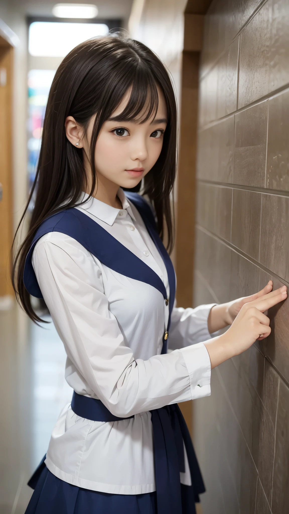 ((Beautiful girl&#39;s  situation:1.3)), (Petite and slender body line)、Beautiful breastthighs、Small beautiful butt、Narrow w, (Detailed eyes and face:1.2, Professional photography techniques)、(Perfect Anatomy)、(Gaze at the viewer、Baby Face:1.5、Shy face:1.2、bl:1.2)、(Highest quality、Highest quality、Masterpiece、Ultra high definition、Reality)、(Detailed hands:1.2、Anatomically correct hand:1.1、Beautiful little hands of a girl:1.3)、(Dynamic Pose:1.2)、(Short Hair、Smootraight, beautiful hair:1.3)