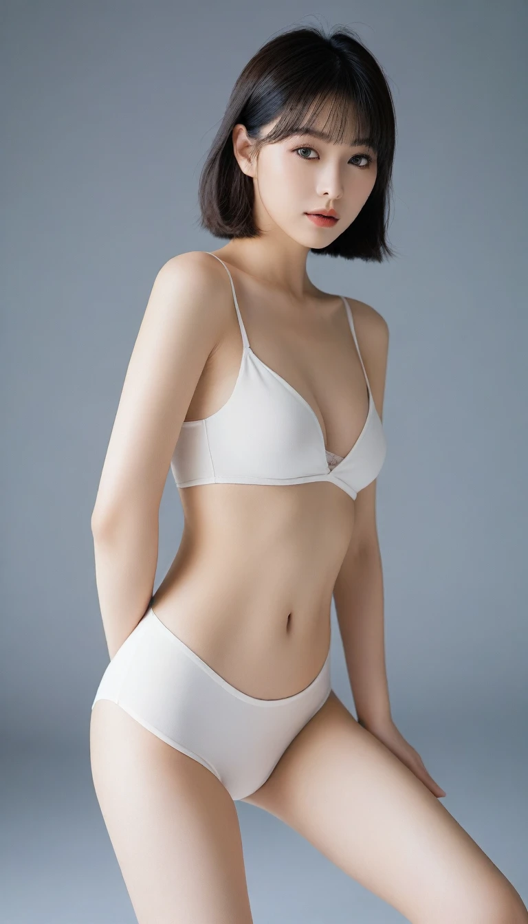 8K, Ultra-high resolution, Highest quality, masterpiece, 三分割法によるphotograph,Surreal, photograph, 1 Girl, (:1.3), pretty girl, Cute face, Beautiful eyes in every detail, 細かくdetailedに,masterpiece,One Girl:1.2, Japan Female Announcer, whole body,blush,closed eyes,shy,Black Hair,Bob with bangs,ballet,Spanking,Captivating ass,Delicate and smooth skin, Realistic Skin, Perfect and beautiful face ,完璧でCute face, Skin with attention to detail, Perfect limbs、Narrow waist、Thin legs)、Browsing Caution,Beautiful leg line beauty,Looking at the audience、beauty,Long neck、(((Ideal body type))),A cup small breasts :2,、Portraiture:2、Perfect Anatomy、鮮明なdetailed、detailed、Surreal、Light and shadow,Strong light