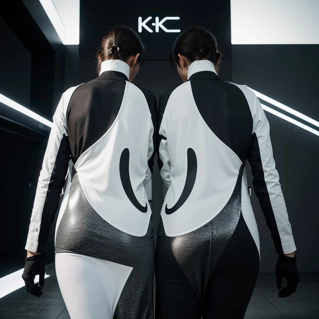 An artistic and modern illustration of the letters "KS" intertwined in a sleek, flowing design. The "K" and "S" are connected by a smooth, curving line, giving the logo a sense of unity and harmony. The letters are rendered in a bold, futuristic font, with a touch of metallic sheen, creating an impression of strength and innovation. The overall design exudes a sense of sophistication and modernity, perfect for a brand looking to make a bold statement. Colors mode