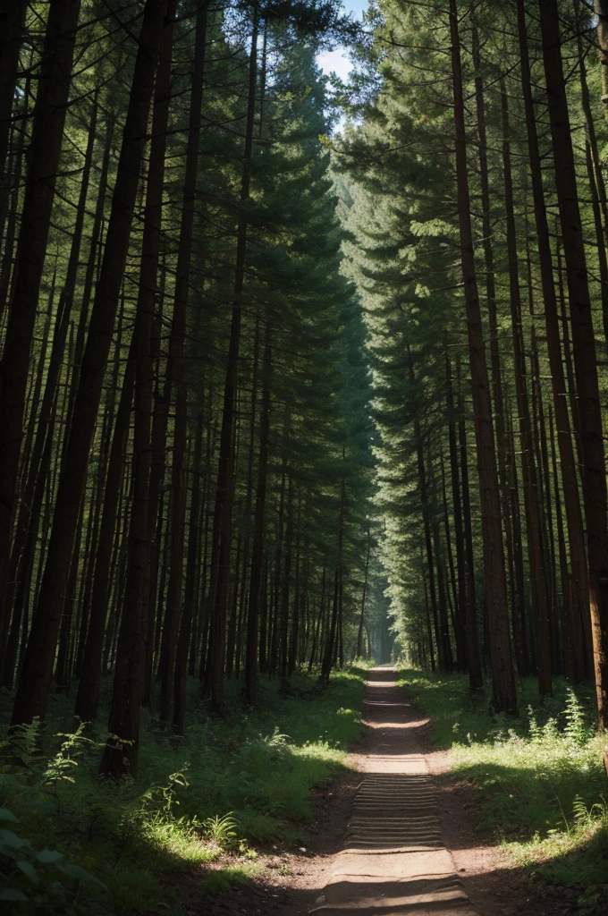 Trail in the dark forest