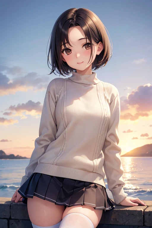 
Rinko Kobayakawa、Shiny brown hair, ((Center-parted bangs that expose the forehead:1.5、short hair、))、, (Beautiful brown eyes、Sparkling eyes, Fine grain)、smile、Ultra-detailed eyes、Very detailed顔, Very detailed目,


最high quality、High resolution、Detailed Background、Beautiful and dense face、Beautiful, smooth skin、Skin Texture、(Realistic:1.1)、Perfect body line、(Cute beautiful girl:1.5)、


 1 personの女の子, (Shapely body), (alone), 19 years old, High resolution, sweater, White Skirt, black tights, 壮大なRealisticな, born, analog, (1 person), Realistic Shadows, ((Very detailed skin, Skin Details)), Sharp focus, 8K Ultra HD, Digital SLR, high quality, Fujifilm XT3, Soft cinematic light, Adobe Lightroom, Photo Lab, High resolution, Complex, Very detailed, (High resolution:1.4), sunrise