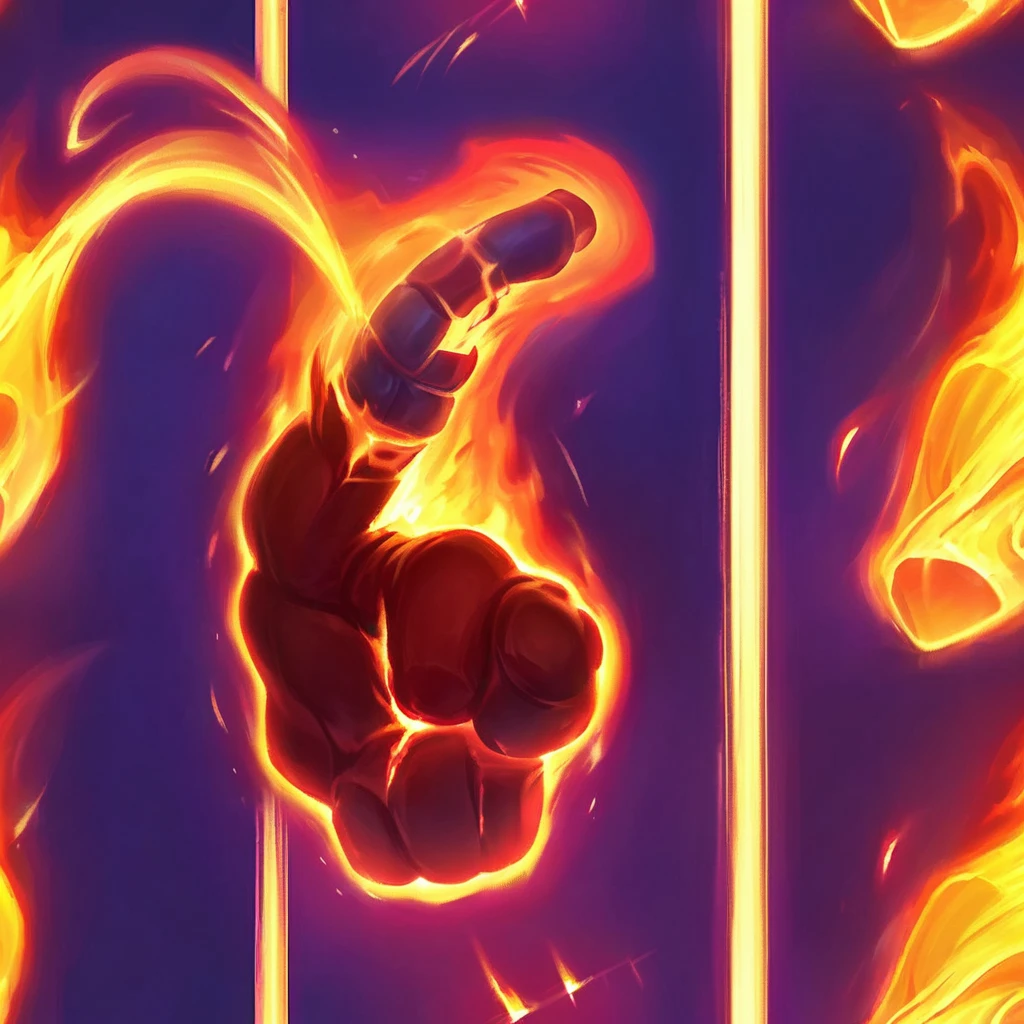 Icons, I want a burning fist, seamless, NO extra fingers