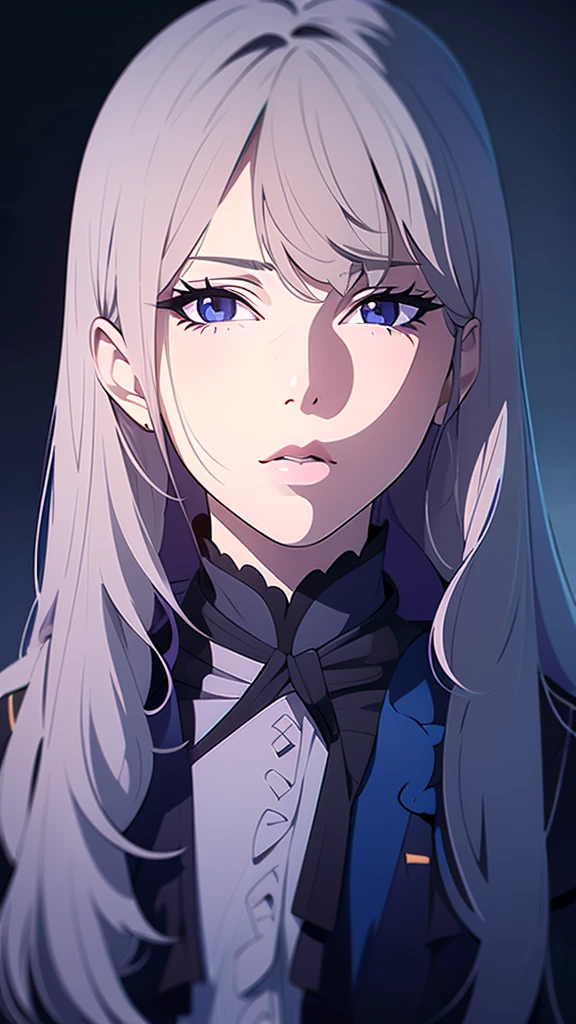 a beautiful anime girl with grey hair (best quality,4k,8k,highres,masterpiece:1.2),ultra-detailed,(realistic,photorealistic,photo-realistic:1.37),1girl,detailed face,beautiful detailed eyes,beautiful detailed lips,extremely detailed eyes and face,longeyelashes,sensual,detailed background,highly detailed, full body, cute, standing, casual clothes, cool jacket, whale reference cloth,straight hair