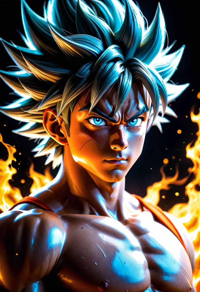 Anime photo poster (Sankoku-Goku), Slippery, David Palumbo, Adam Martinakis, Thomas Alen Koper style, ambient light, clair obscur, 8k hdr, uhd, high quality, grain, Fujifilm XT3 F/11 and ISO 100 at about 1./ 30 (deep focus), cinematic, volumetric lighting, 32k, beautiful eyes. Albrecht Durer, deafening, then,
which does not even exist, (Sankoku-Goku) iridescent and luminescent colors, pure perfection, divine presence, unforgettable, impressive, breathtaking beauty, volumetric light, Vivid color reflection, Son Goku (Japanese Sun Wukong) - the main character of the Pearl universe dragon" centered, symmetry, colorful, complex, volumetric lighting
, a beautiful, rich masterpiece of deep colors, sharp focus, ultra detail, styled by Dan Mumford and Mark Simonetti, astrophotography
