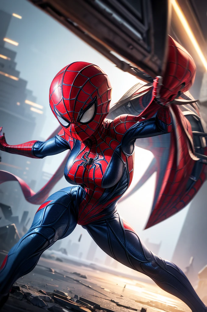 girl, comic accurate Spider Man costume, combat stance, highly detailed, vibrant appearance, creative behavior, extremly detailed, imaginative, sensual, spontaneous, small breasts, sexi, highest quality, skin texture, intricate details, (cinematic lighting), RAW photo, 8k, masterpiece,best quality,ultra-detailed,very detailed illustrations,extremely detailed,intricate details,highres,super complex details,extremely detailed 8k cg wallpaper,