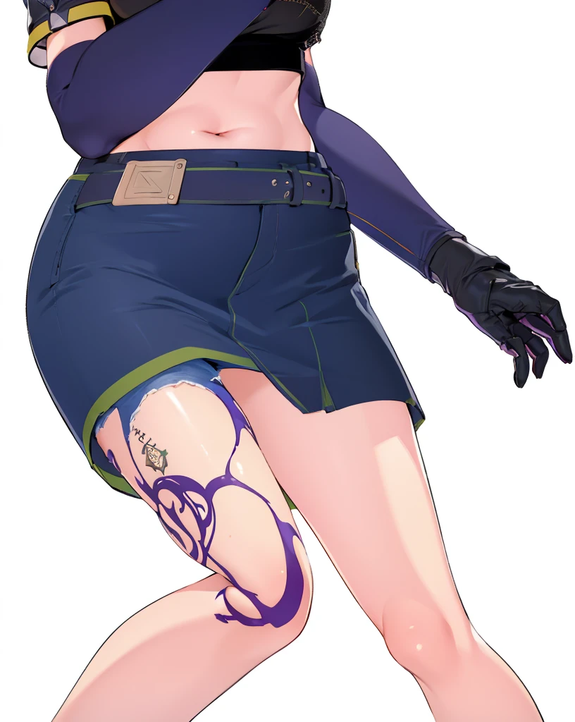 Girl,Lower Body,Or,,mini skirt,Pencil Skirt,jeans,underwear,Thighs,Purple tattoo,Belly button,belt,4K,8K,Highest quality