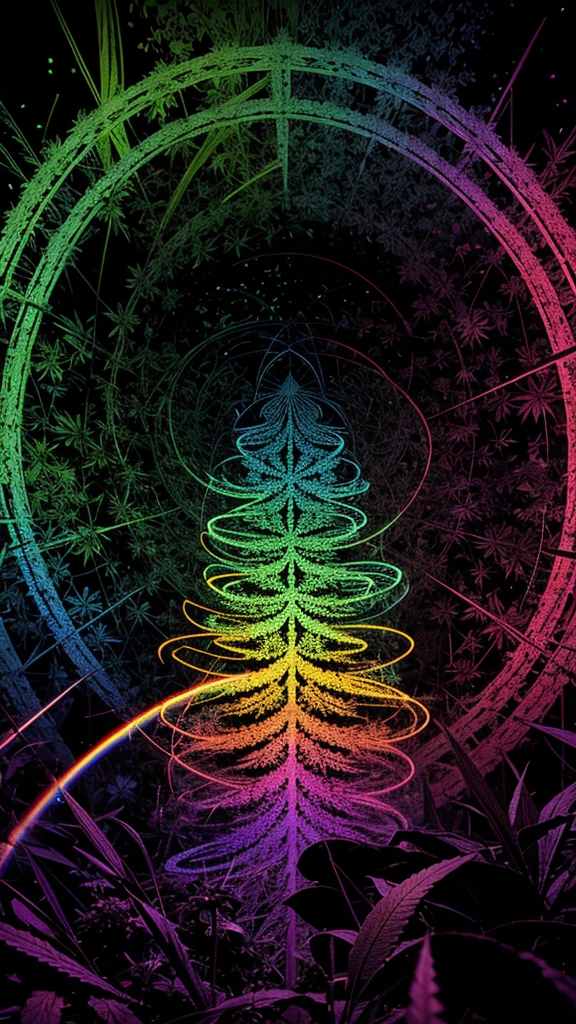 Psychedelic, weed, rainbow, graphic