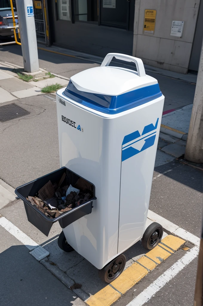A robot eating garbage