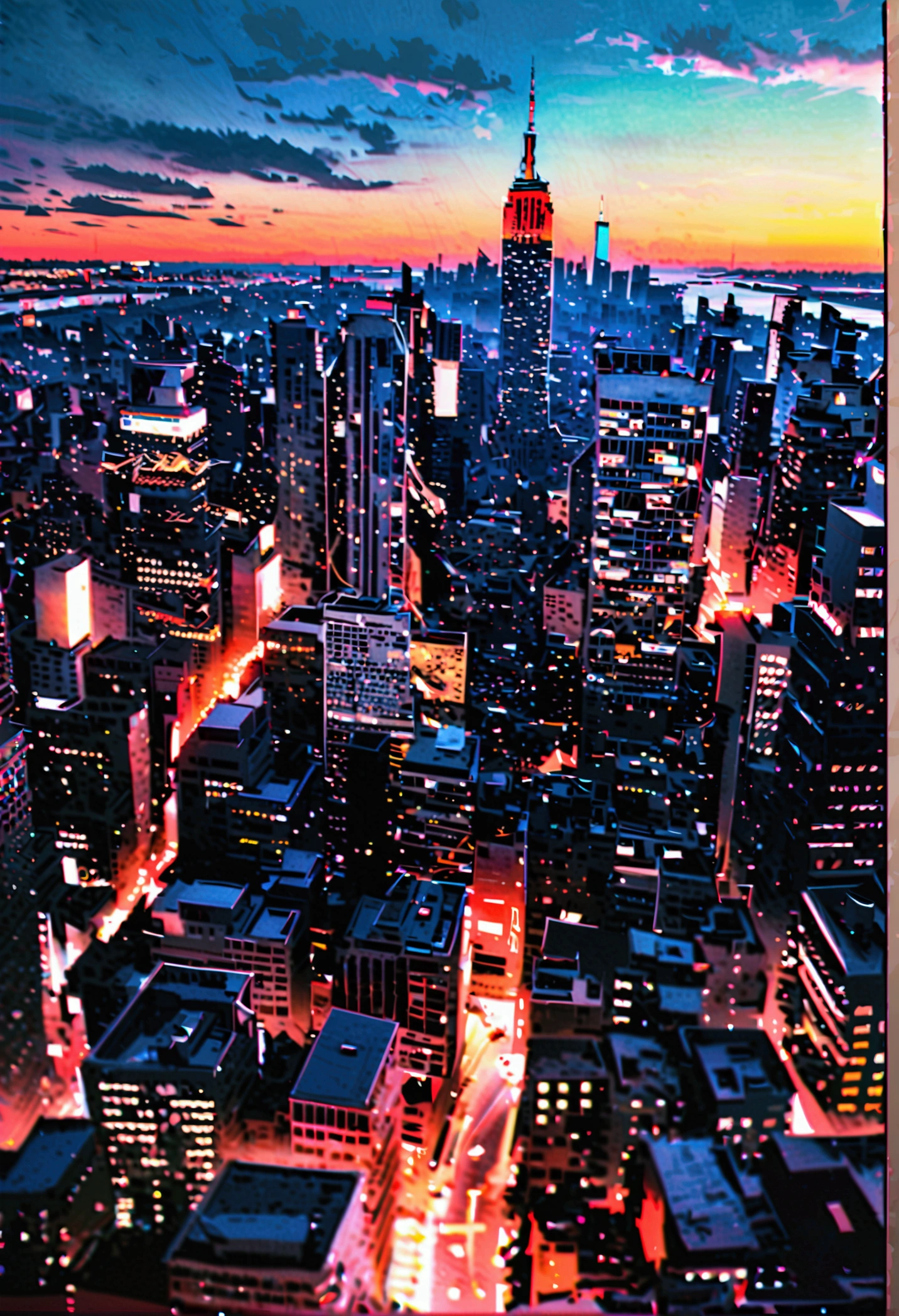 View of New York City at night