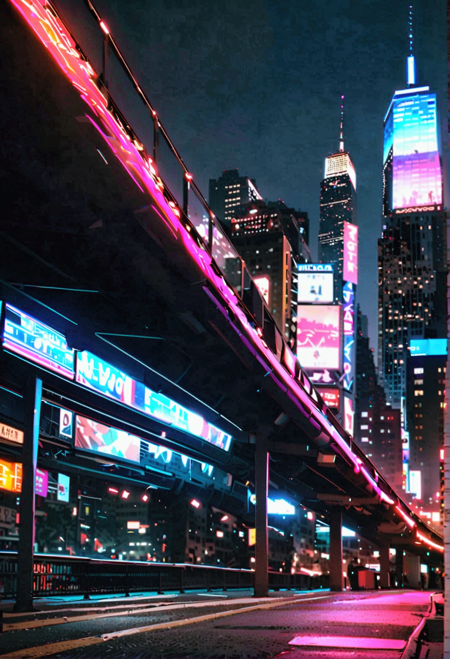 View of New York City at night