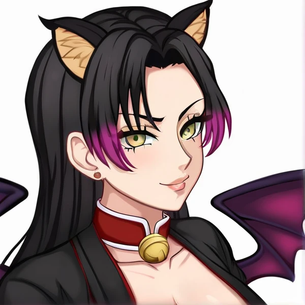 make a demon slayer character based off lilith with owl wings and cat ears