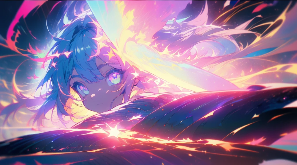 (A human who emits an aura from his body:1.4), (Blue energy light emanates from the body:1.4), (white heir:1.2), (gradient eyes:1.2), (finely detailed beautiful eyes:1.2), (symmetrical eyes:1.2), (big highlight on eyes:1.3), (fullbody:1.3), (fly:1.3), (cyber city:1.4), (lightning discharge lightning effects:1.2), (electrocution:1.3), (masterpiece:1.4), (illustration:1.2), (best quality:1.4), (best aethetic:1.2), (beautiful art:1.4), (ultra-detailed:1.4), (8k), (HDR), (sharp focus), (intricate), HOSHINO AI, PURPLE EYES, STAR-SHAPED PUPILS, Hoshino Ai, long hair, purple hair, streaked hair, purple eyes, star-shaped pupils, hair ornament