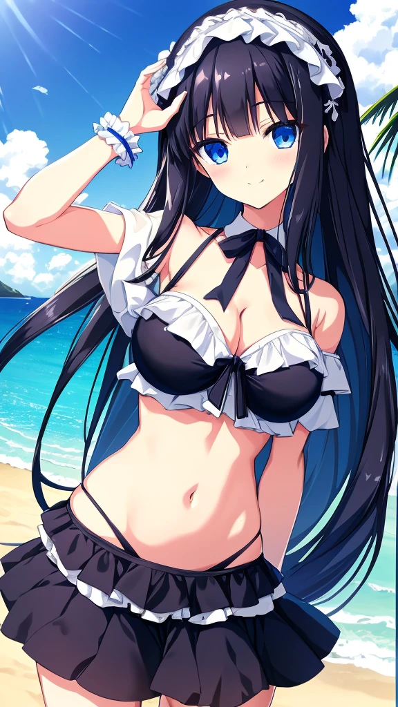 bikini, breast, military cap, crying face, sad face, long black hair, tears