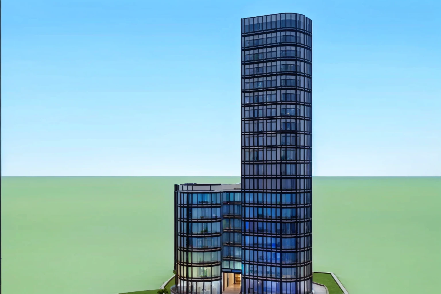 render the hotel 5 star, glass faced, glass blue, lights, beach, luxury hotel, metal, stone, garden trees,tree, poor, beatyful, beach, light, sunlight