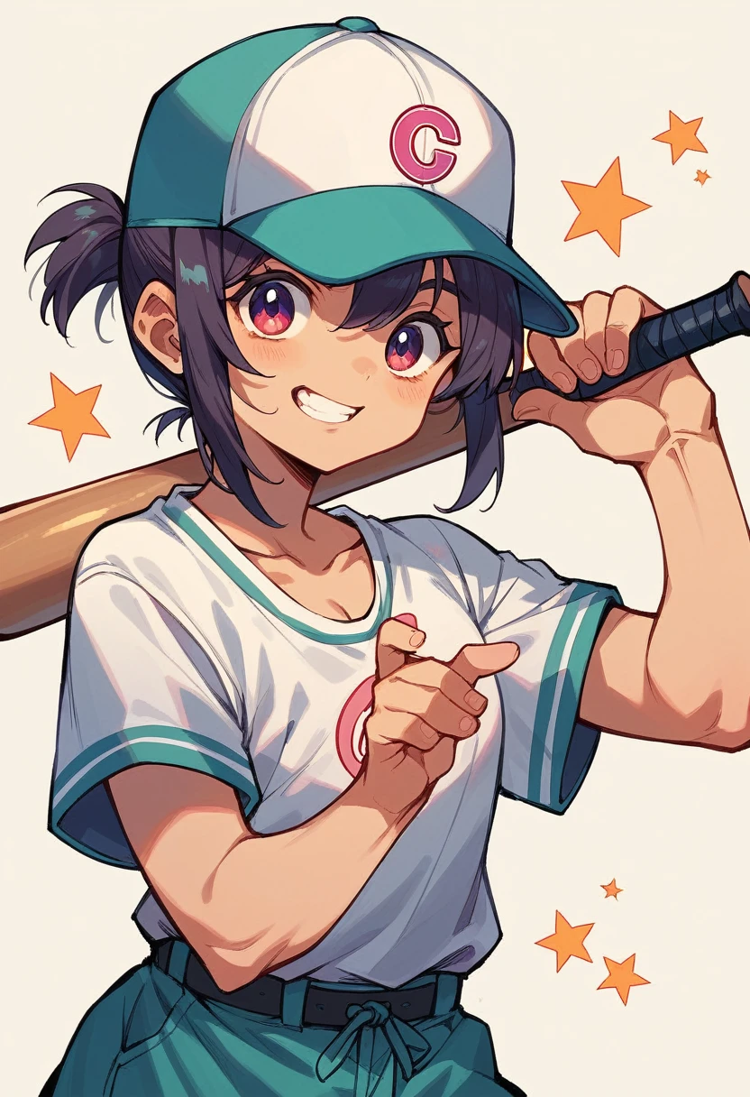 gang ( chicano style ) with a baseball bat on his shoulder