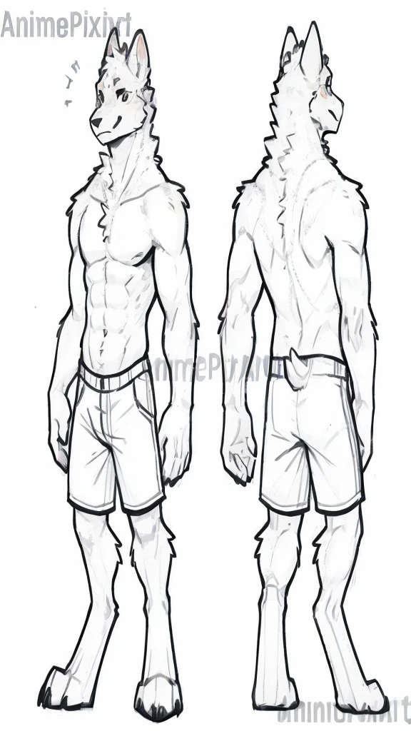Adult man, eyes, furry, spongy, anthropomorphic, light brown-white, leon, reference sheet, whole body , Detailed Features, thick tail and deallalsda, Sharp teeth, realistic skin texture, half: digital illustration, front view and rear view, high resolution, Professional quality, intricate patterns on the skin, Rude but charismatic personality, attention to anatomy, designed facial structure, in a sports shirt, about a leather jacket, shorts negros, high, masculine, volleyball player