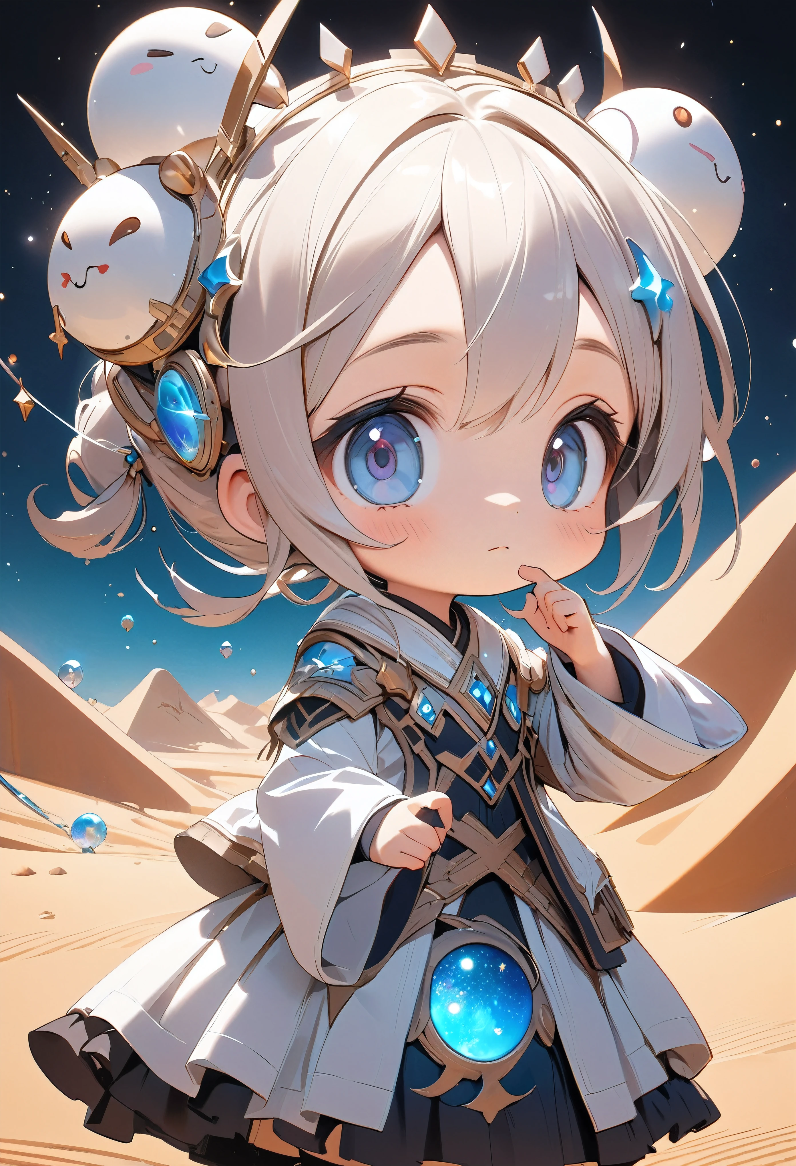 cute, Desert Princess, alone, Minimal Deformation, Innocent, 
BREAK Counting celestial bodies floating in an aesthetic universe, Point and check, 
BREAK Desperately checking the direction with my fingers、Predicting oases locations, 
BREAK Cute composition, Absurd aesthetics, 
BREAK Professional spray work, Fine and exquisite texture, Detailed and precise brushwork, Detailed and vivid depiction, Anatomically correct, Absurd aesthetics, 
BREAK Highest quality, Highest Resolution, Octane Rendering, superretinal vision, 