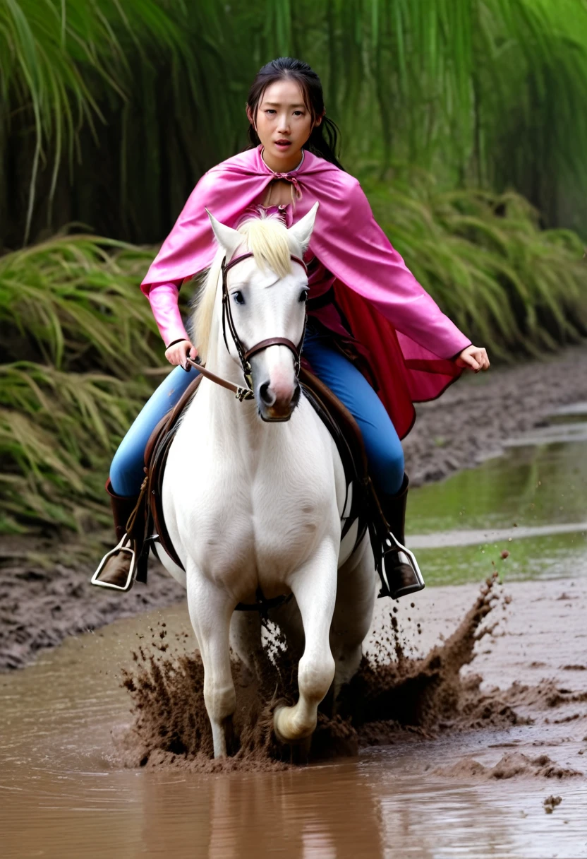 (((masterpiece))),(((Highest quality))),((Tabletop:1.4, Highest quality)), (Realな写真:1.4), in the muddy river,dirty swamp,horse ridden by girl fall over swamp,
((1 cute girl knight)),rodeo,horse standing,Surprised face,stumble,aggressive,slouch,horse standing, prancing horse in pitfall,cute,Napoléon horse sliped in pitfall,in the pitfall,Uplifting,Naughty,
(超High resolution:1.2),, wonderful, Very detailed CG Unity 8k wallpaper, Very detailed, High resolution,fat horse ridden by japanese girl,Plump,Double,Pink armor and cape,Soaking in the swamp,Mud Splash,
Soft Light, Beautiful detailed girl, Droopy eyes,Very detailedな目と顔, Beautiful and exquisite nose, Beautiful and exquisite, horse ridden by a girl can't stand up because its drowned in the sticky muddy pitfall:10.0 ,Displeased face:4.0,Real,Stir,Anatomically correct,action horse riding scene while struggle fighting