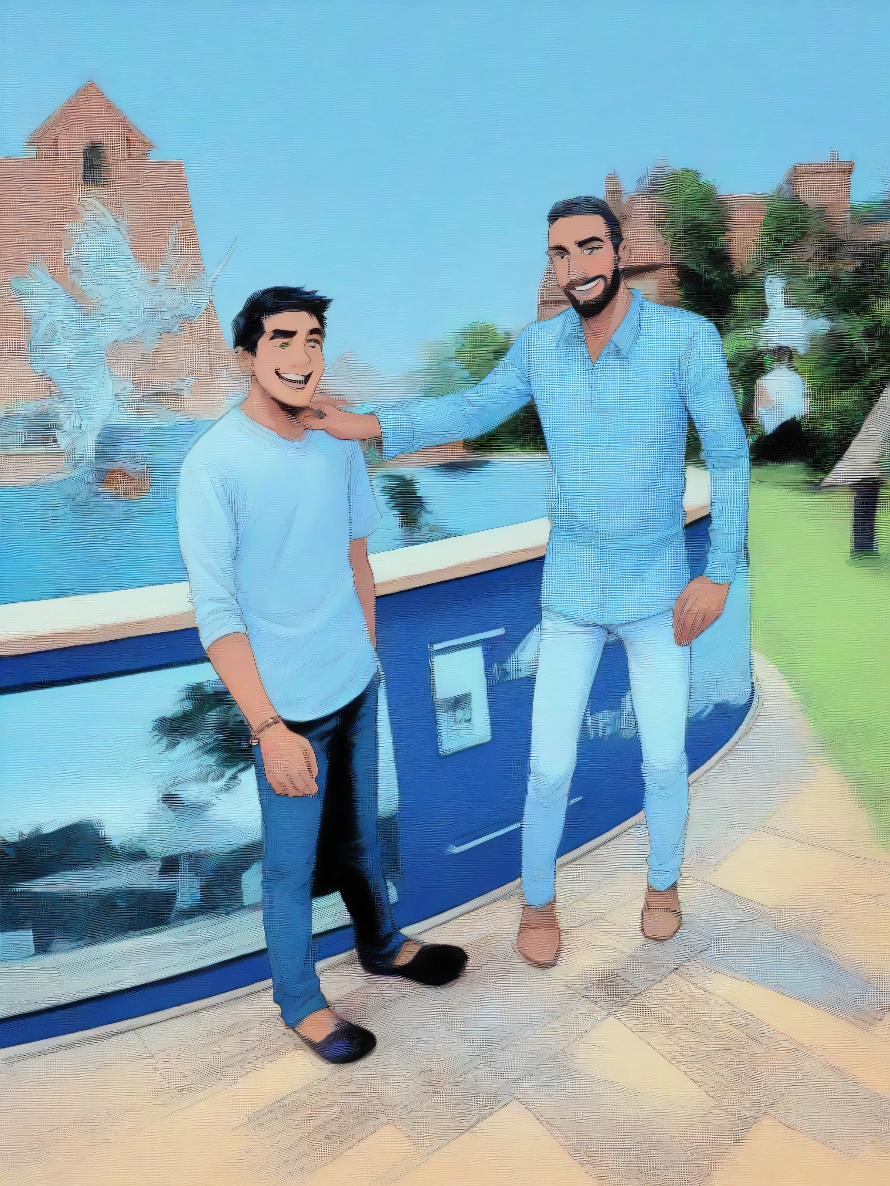 Imagine a picture where young Lord Rama, looking majestic with his bow, is holding hands with a teenage boy named Rohit. boy wearing a saffron-colored T-shirt with her name "Jeetram" boldly written in white letters, is smiling at Lord Rama, the background is of interior of a beautiful temple with "HAPPY RAM NAVAMI" is written in big letters, adding to the festive atmosphere, text should be correct and visible.
