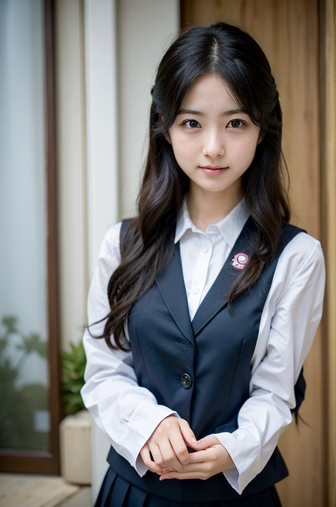 Highest quality、Japan、high school girl、cute、Long Hair、uniform、