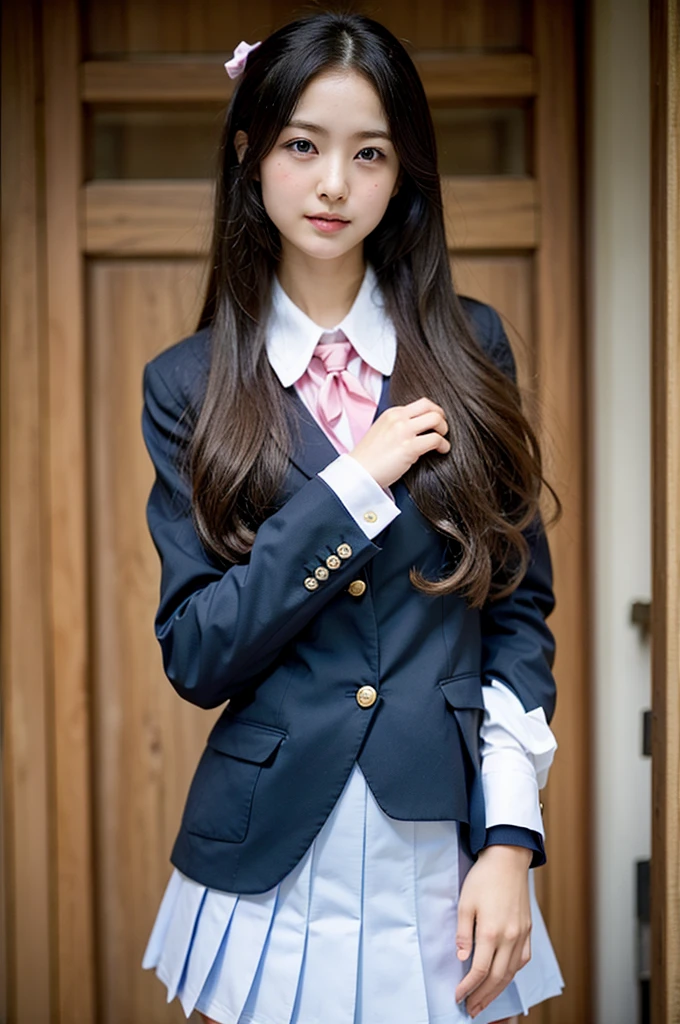 Highest quality、Japan、high school girl、cute、Long Hair、uniform、