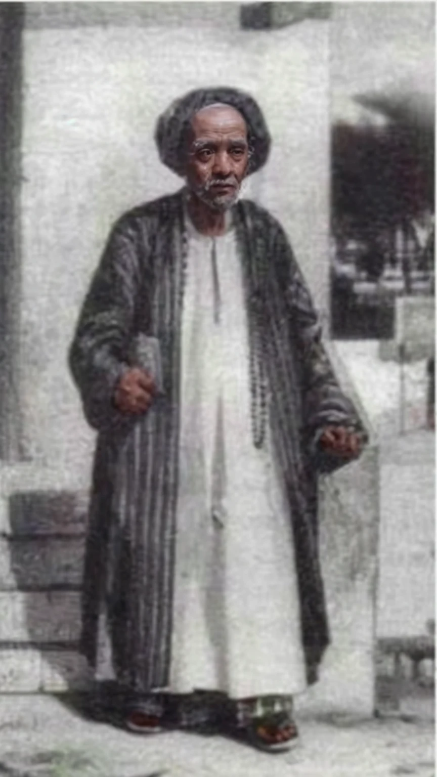 Make this photo look realistic abd detailed, afared man with a turban and wearing muslim clothes, 70 years old man, very detailed potrait, realistic portrait photo, close up potrait, profile portrait, very detailed face, very realistic face, very perfected face, very detailed clothes, very realistic clothes, very perfected clothes
