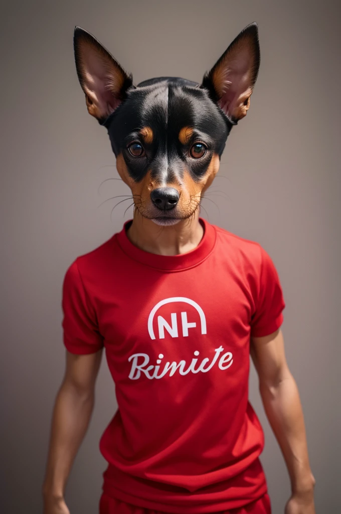 Make a pinscher with red clothes