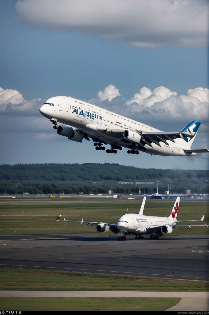 an airbus a380 landing on a very small runway