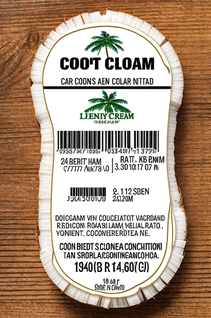 Coconut cream label
