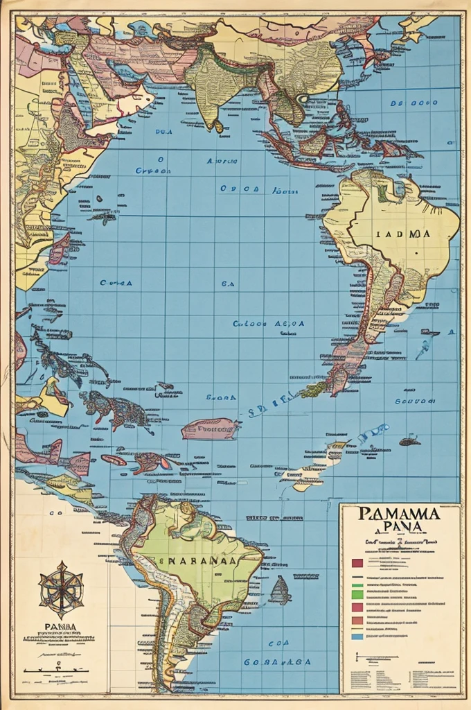 The map of Panama and the reliefs and soils are distinguished