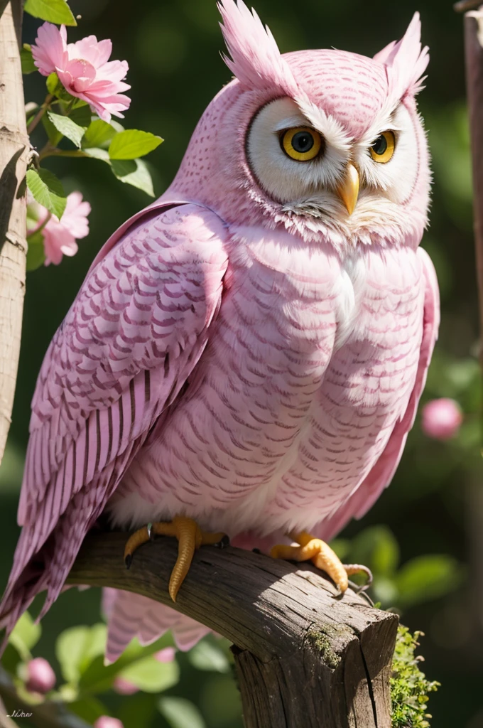 Unrealistic pink owl 