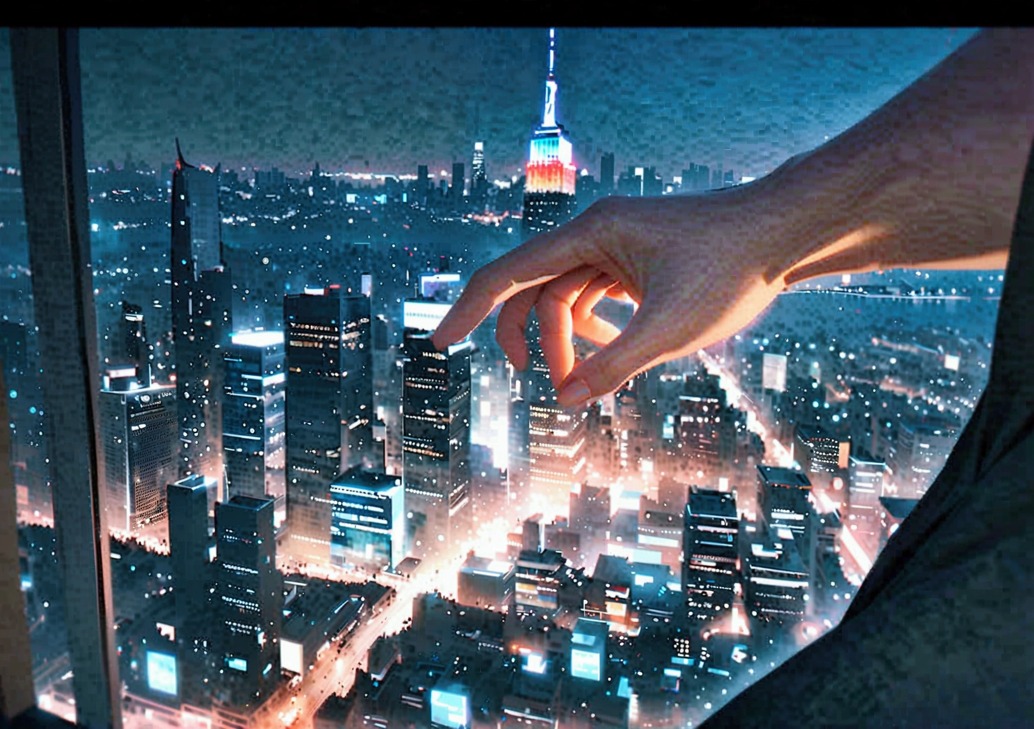 View of New York City at night